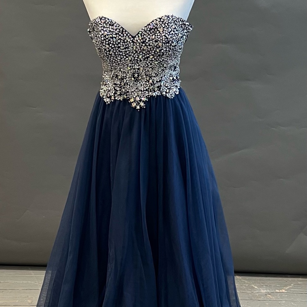Prom  - Navy Strapless Evening Gown